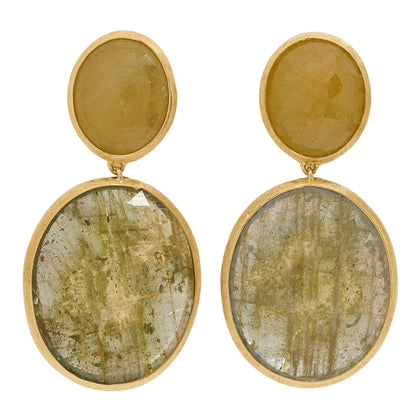 Marco Bicego 18K Yellow Gold Yellow Green Sapphire Drop Earrings 1 of 4