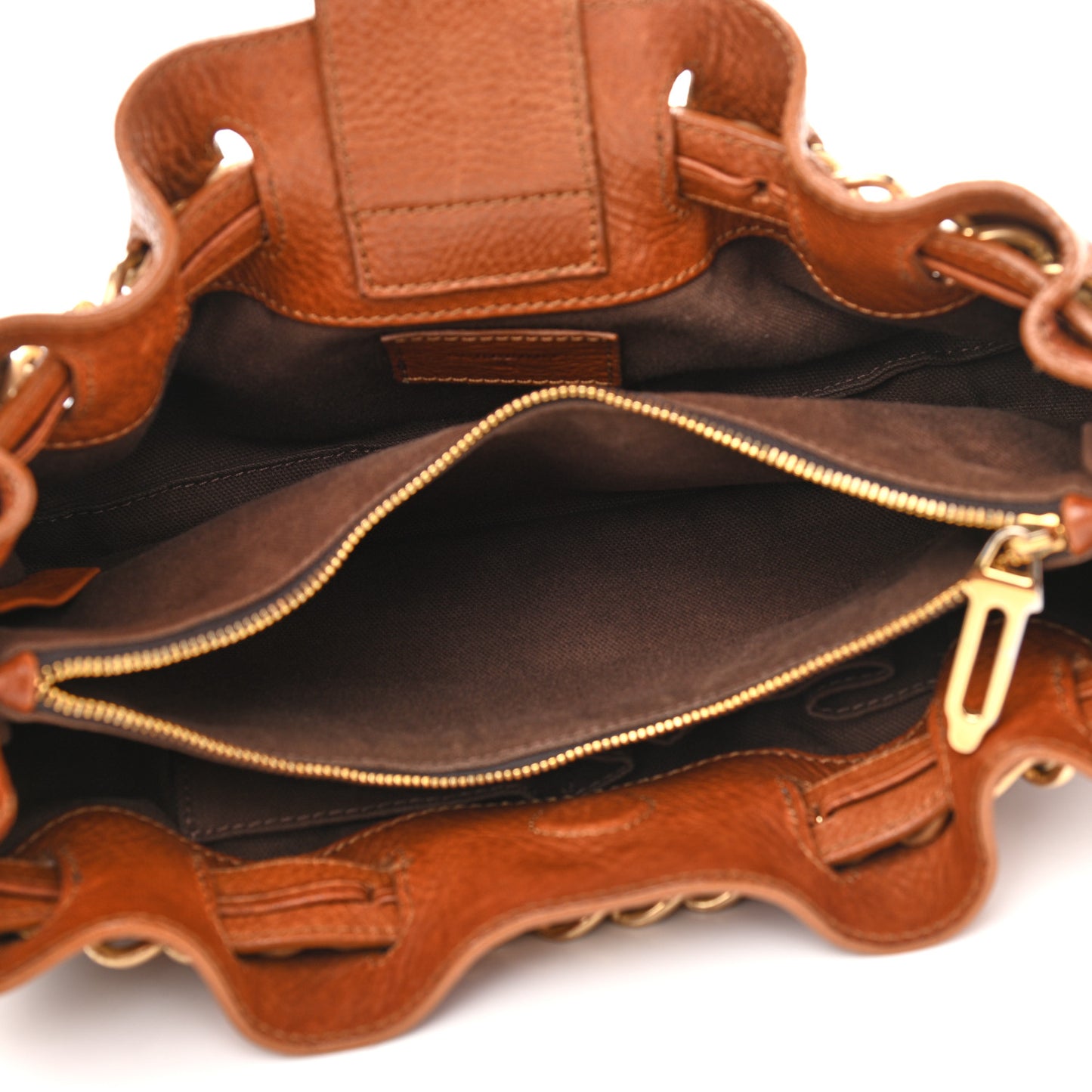 Grainy Calfskin House Check Margaret Bag Tan