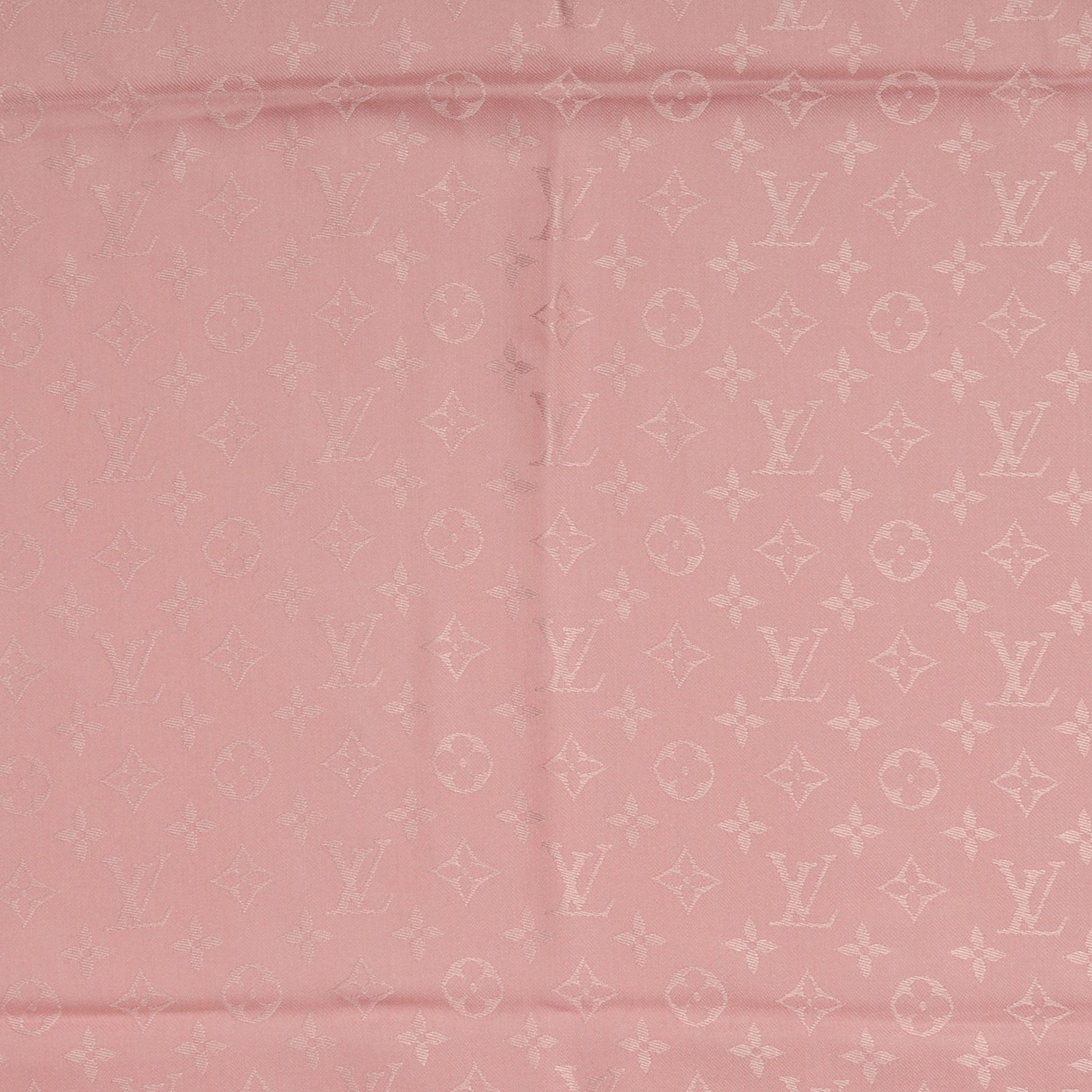 Louis Vuitton Wool Silk Monogram Shawl Rose Petale 4 of 5