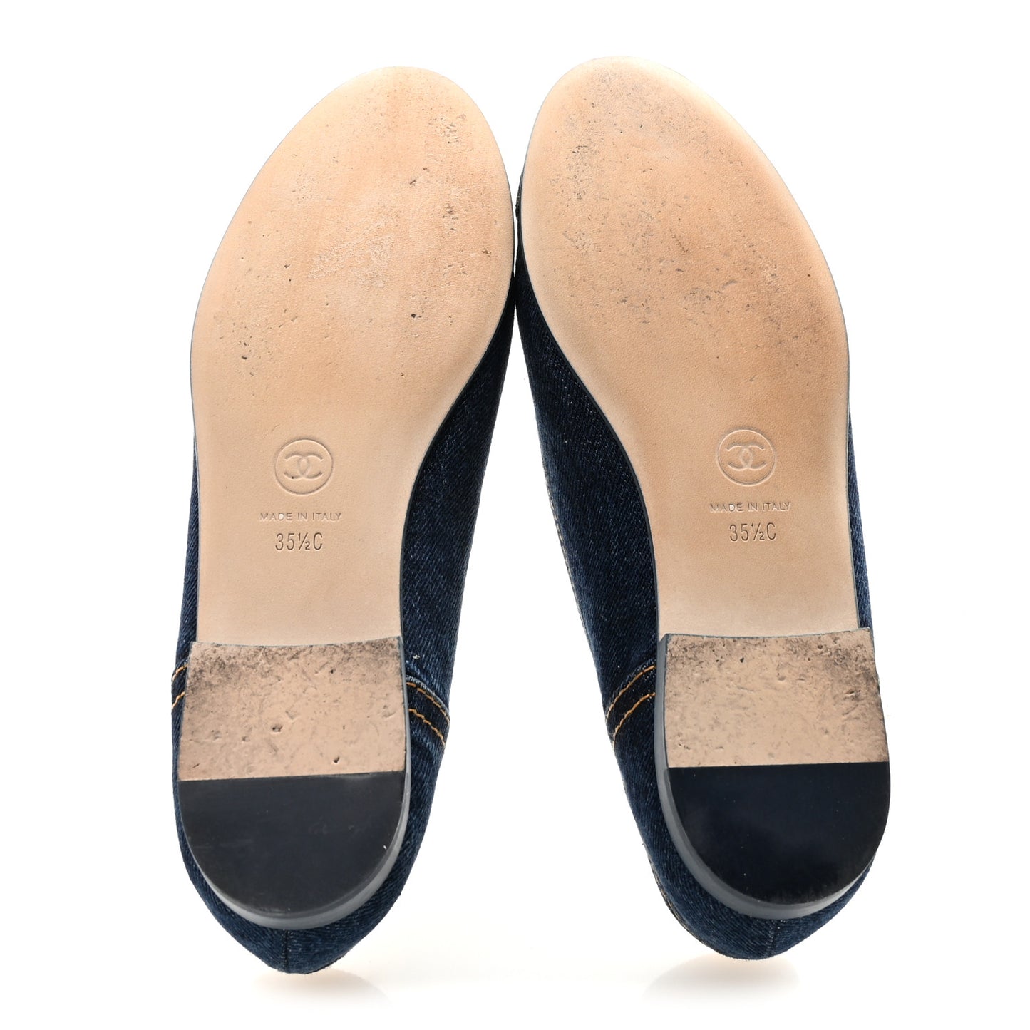 Denim CC Cap Toe Ballerina Flats 35.5 Blue