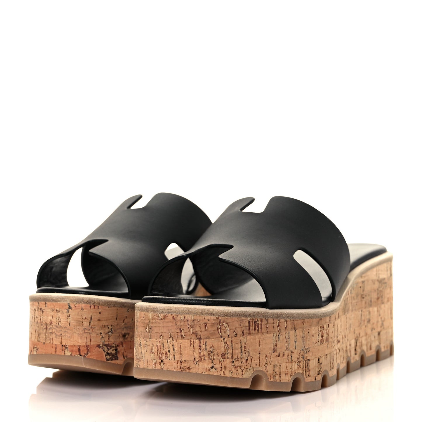Calfskin Cork Eze 30 Sandals 37 Black