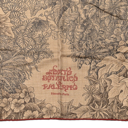 Hermes Cashmere Silk All 'Orto Botanico Di Palermo Shawl 140 Anthracite Rouge Brique 2 of 4