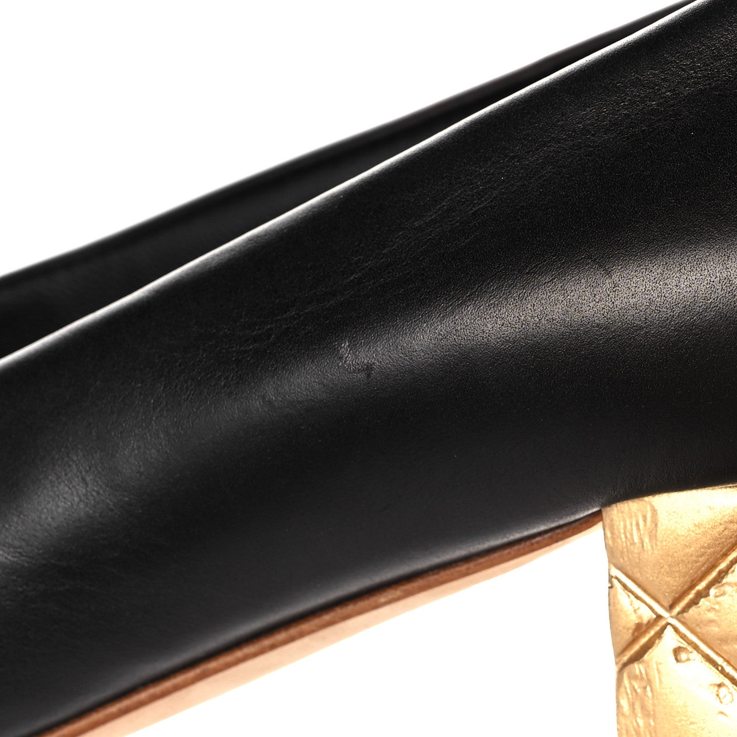 Chanel Calfskin Pearl Camellia Pumps 36 Black Gold 13 of 14