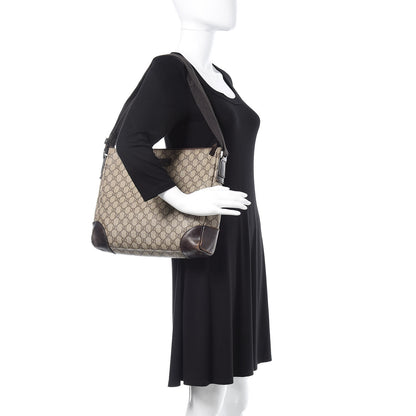 Gucci Denim Monogram Flat Messenger Bag Black 2 of 16