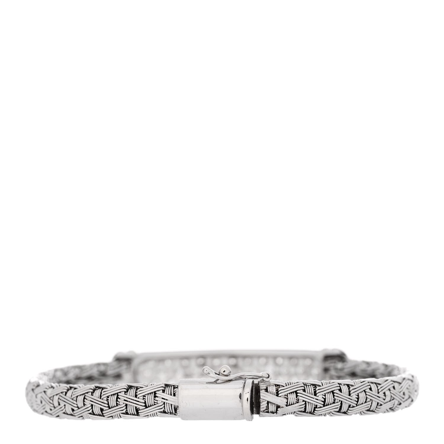 Roberto Coin 18K White Gold Diamond Woven Silk Bracelet 2 of 3