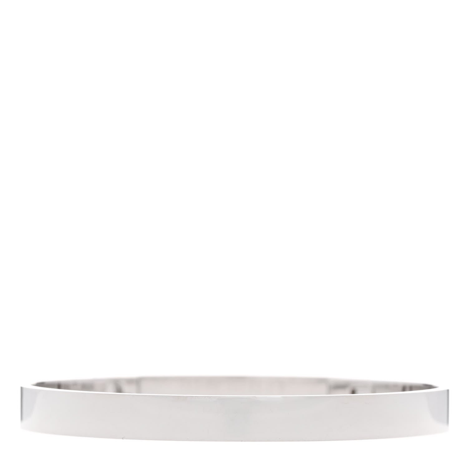 Hermes 18K White Gold Pave Diamond PM Collier De Chien Bracelet SH 2 of 4