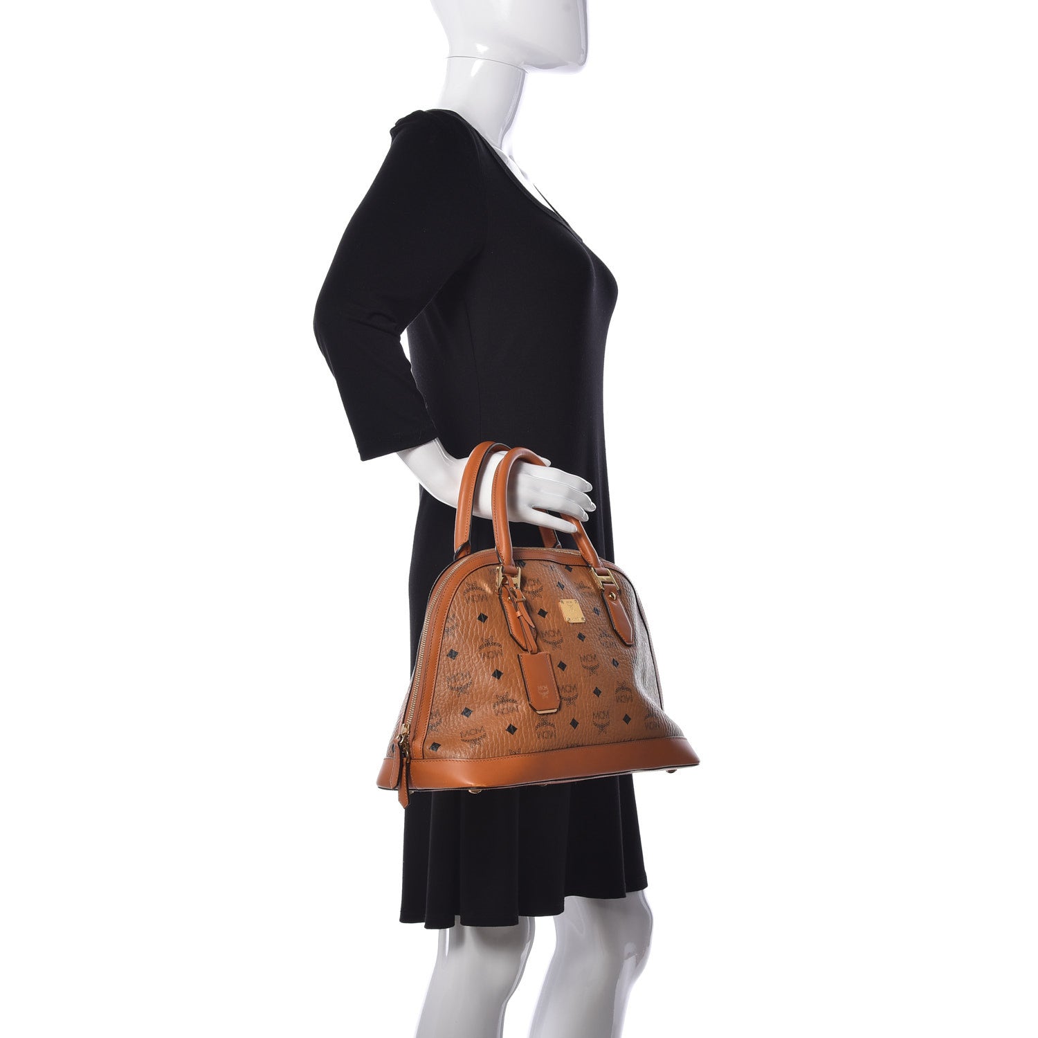 MCM Visetos Heritage Bowler Bag Cognac 2 of 9