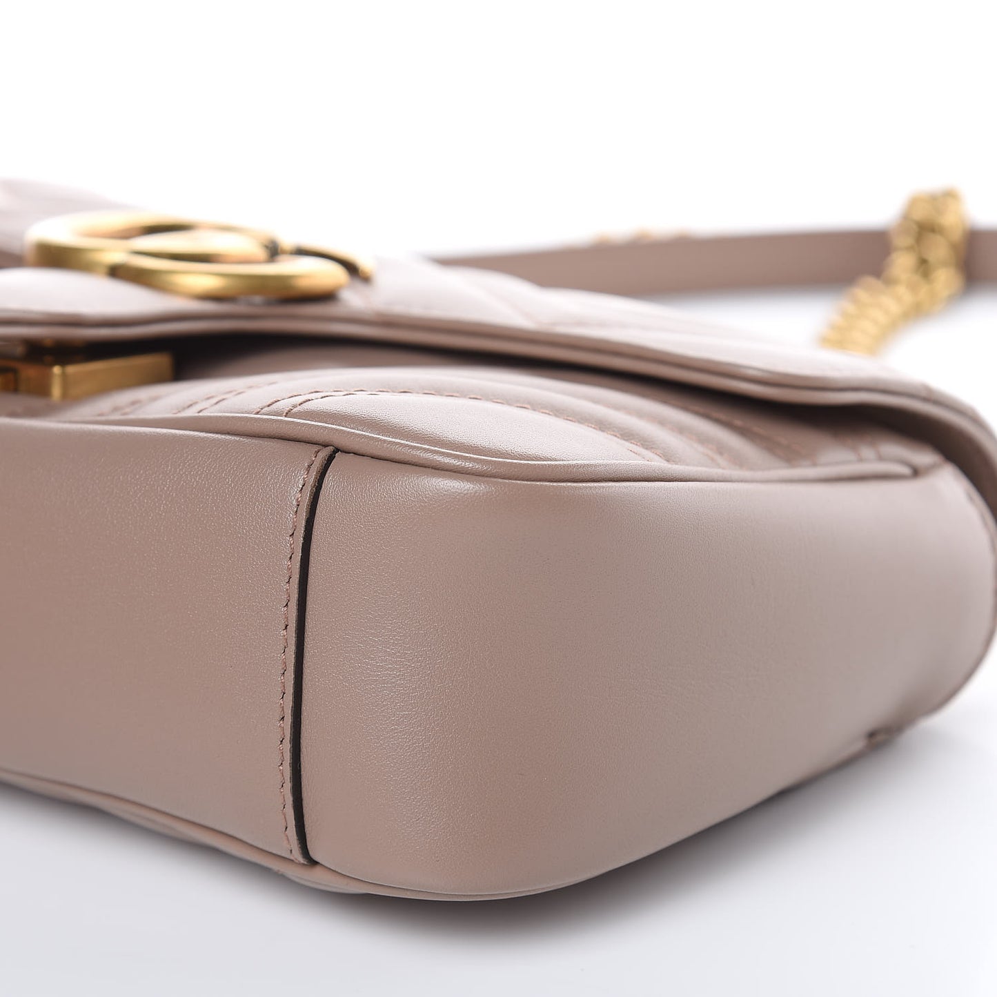 Calfskin Matelasse Mini GG Marmont Shoulder Bag Porcelain Rose