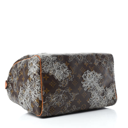 Louis Vuitton Monogram Dentelle Speedy 30 Silver 4 of 10