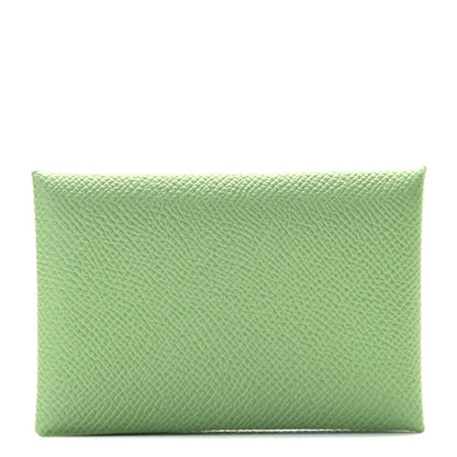 Hermes Epsom Calvi Card Case Vert Criquet 1 of 7