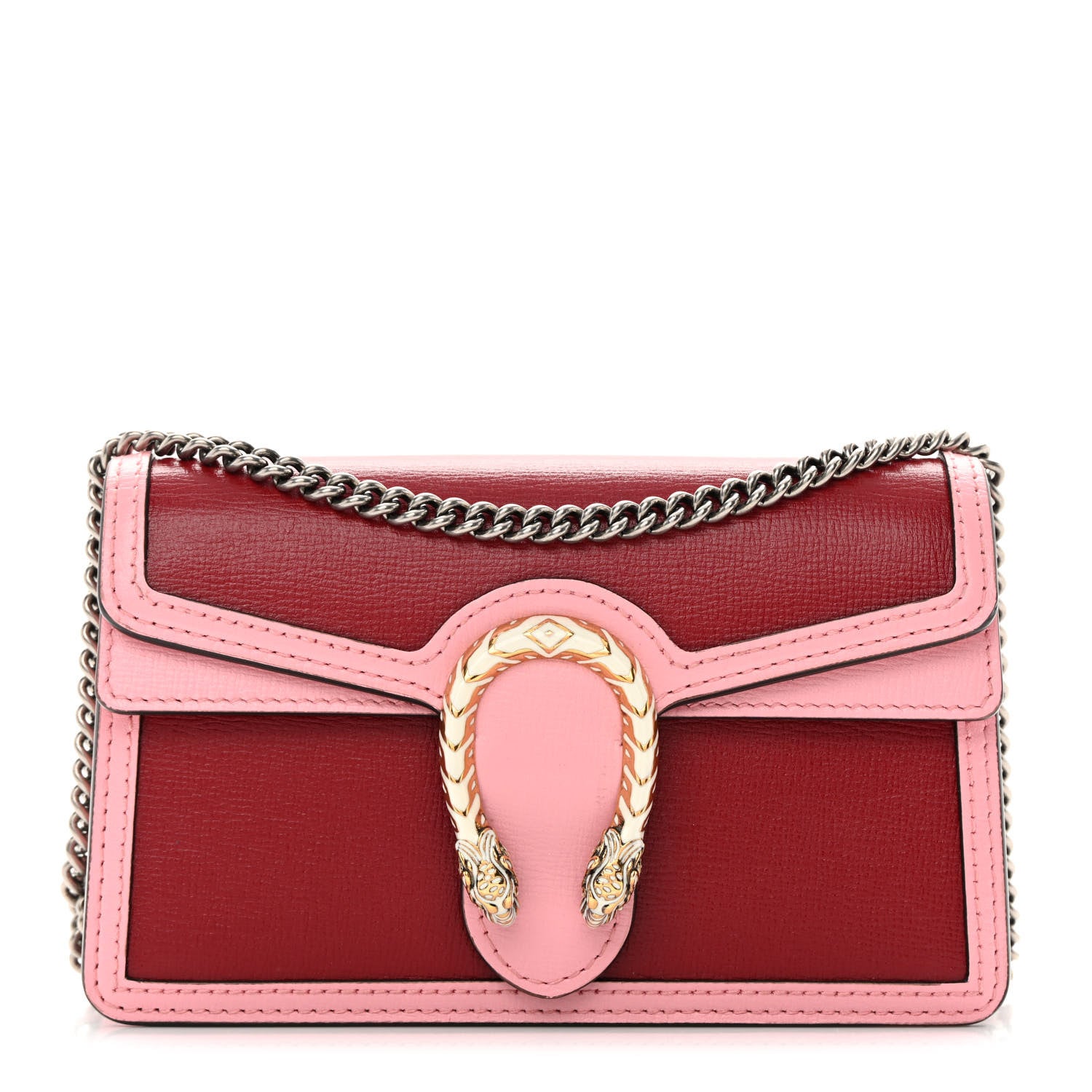Gucci Azalea Calfskin Enamel Super Mini Dionysus Shoulder Bag New Cherry Red Wild Rose Off White 1 of 15