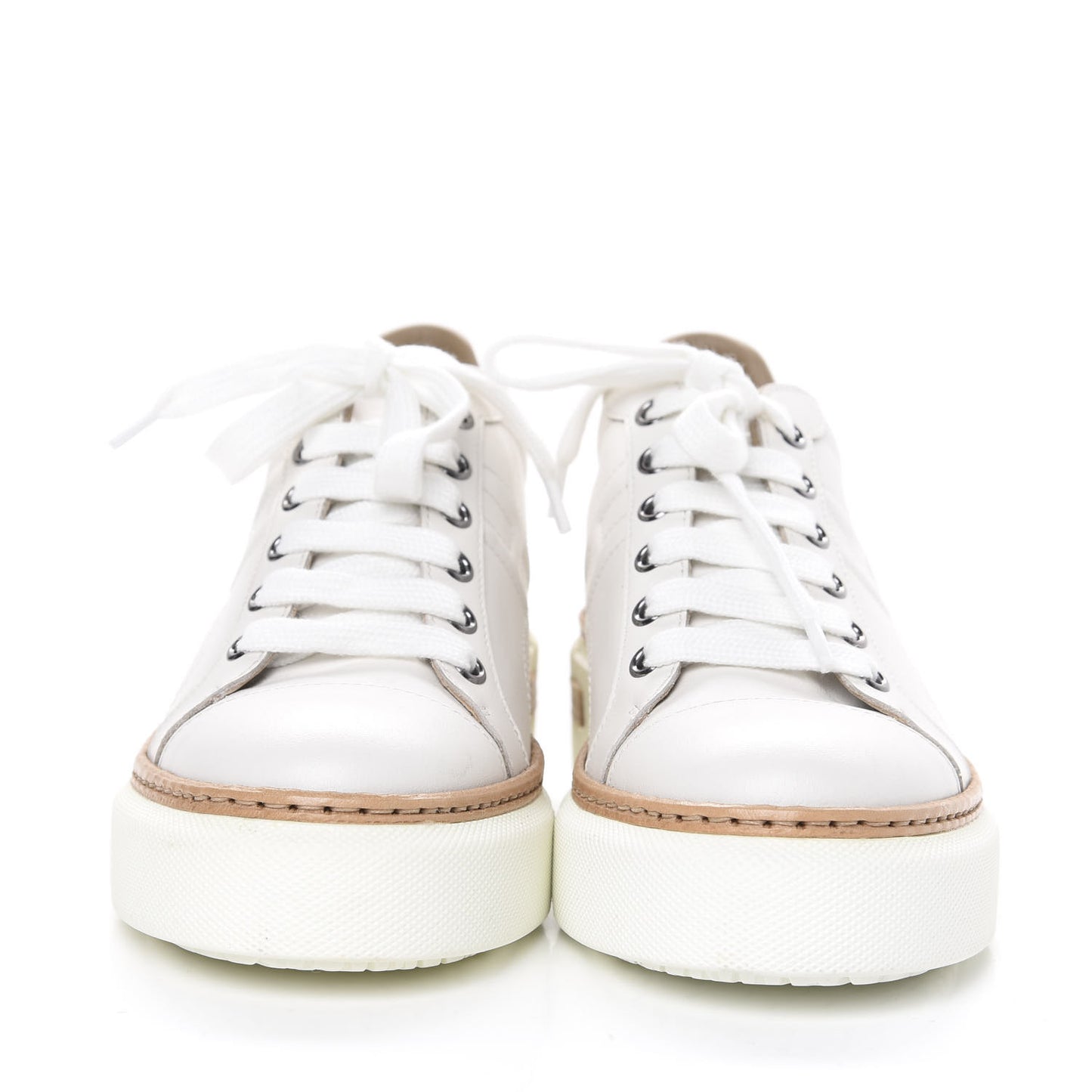 Calfskin Polo Sneakers 35 White