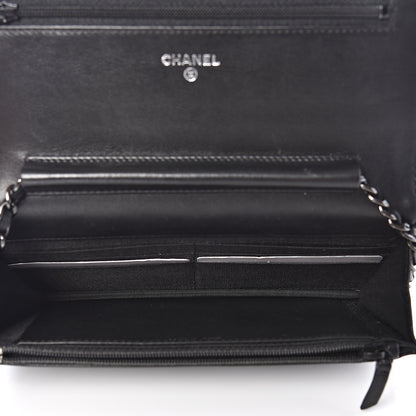 Chanel Calfskin Quilted Boy Wallet On Chain WOC So Black 4 of 12