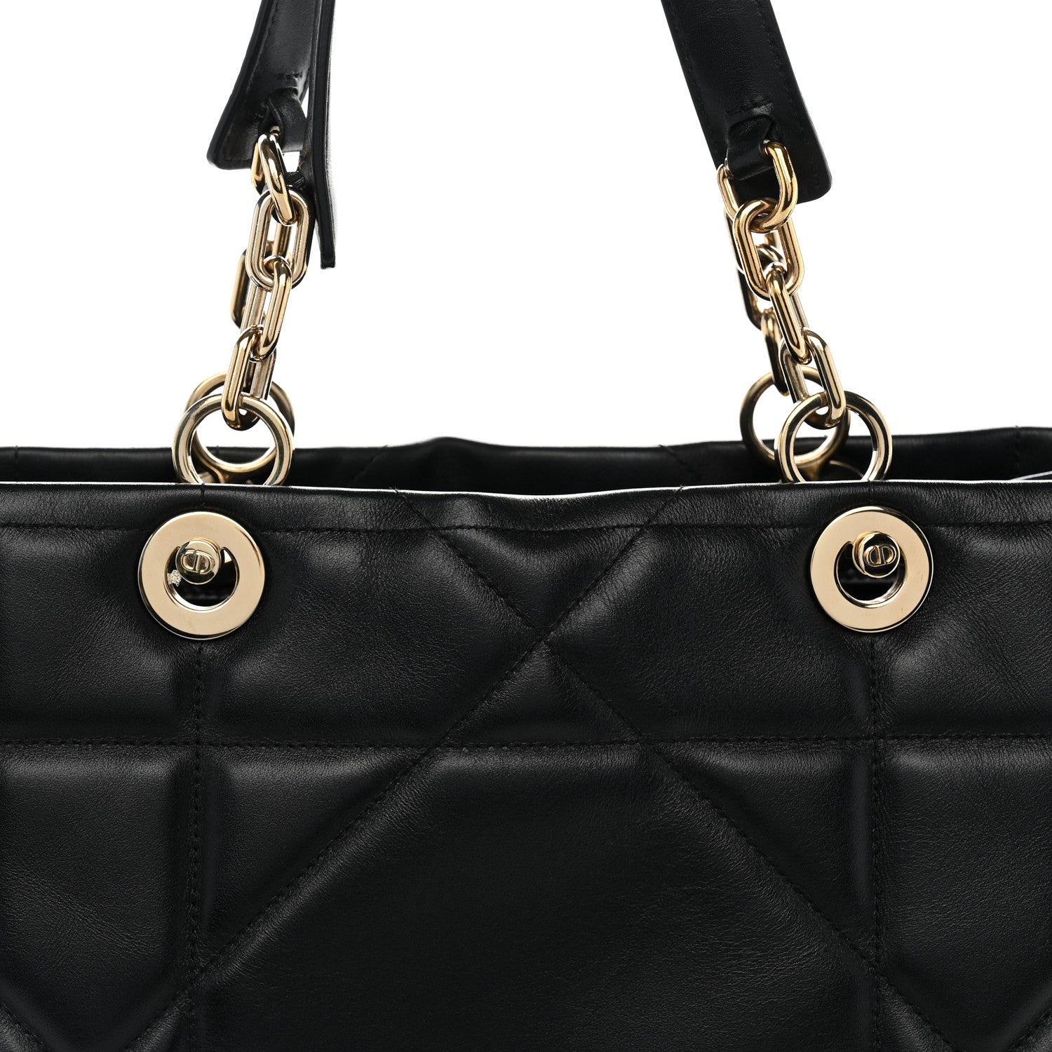 Christian Dior Calfskin Archicannage Medium Essential Tote Black 7 of 11