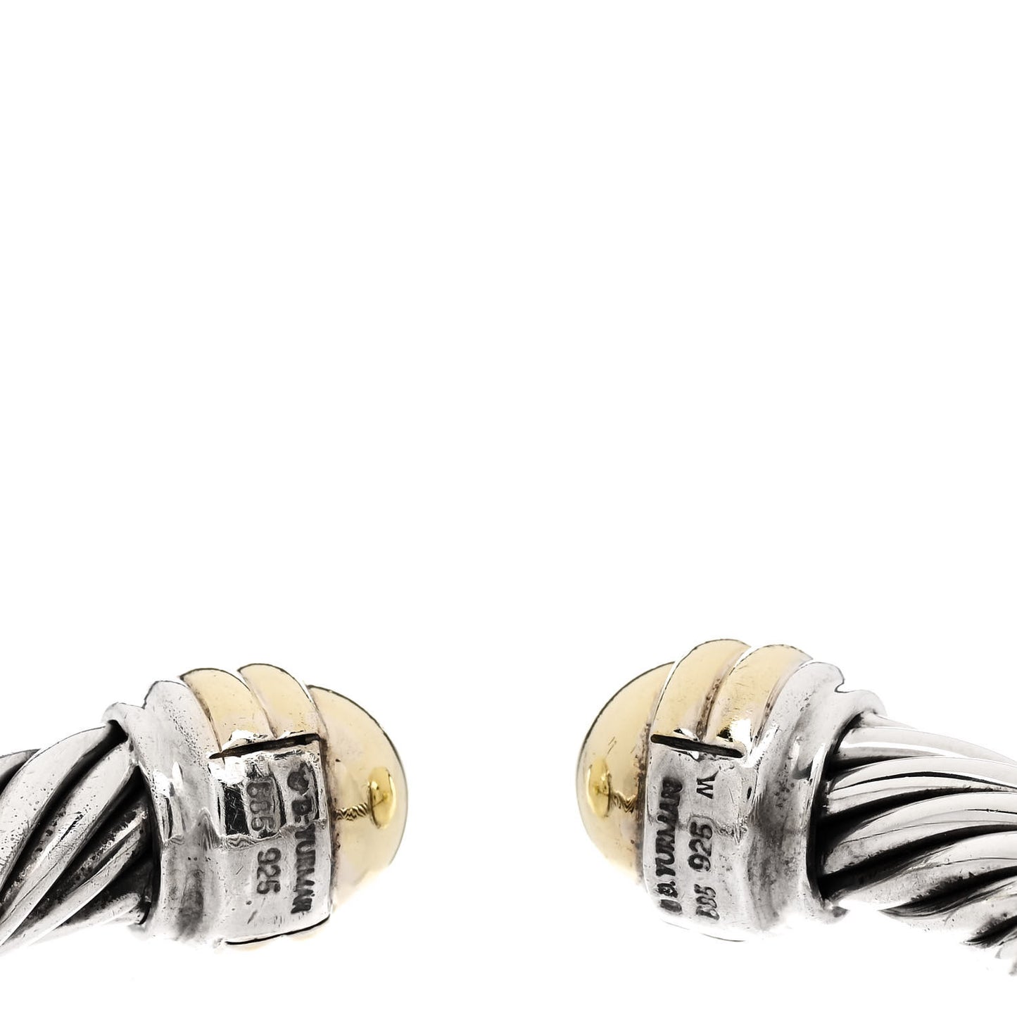 Sterling Silver 14K Yellow Gold 10mm Cable Classics Bracelet