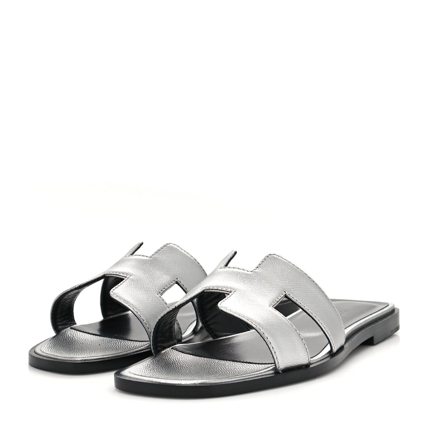 Metallic Epsom Oran Sandals 35.5 Argent