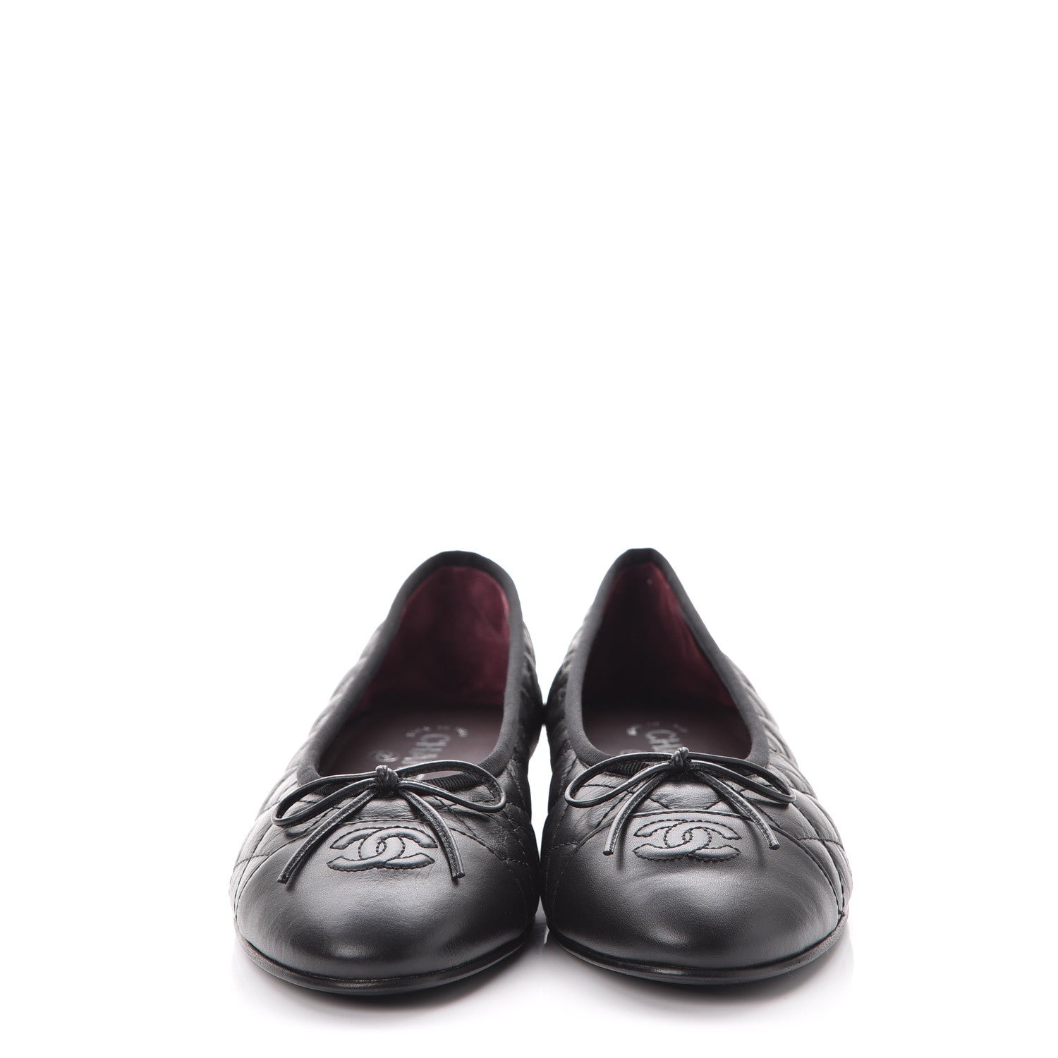 Chanel Aged Calfskin Quilted Cap Toe Ballerina Flats 40.5 Black 2 of 9