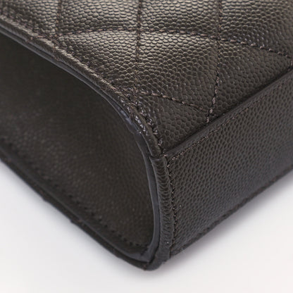 Saint Laurent Grain De Poudre Textured Mixed Matelasse Triquilt Small Monogram Satchel Pebble 5 of 13