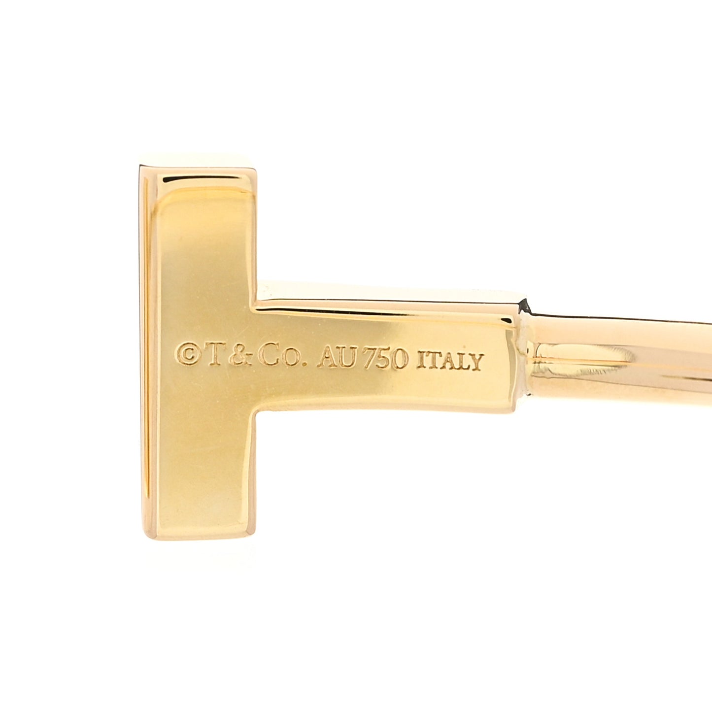 18K Yellow Gold Diamond T Wire Bracelet