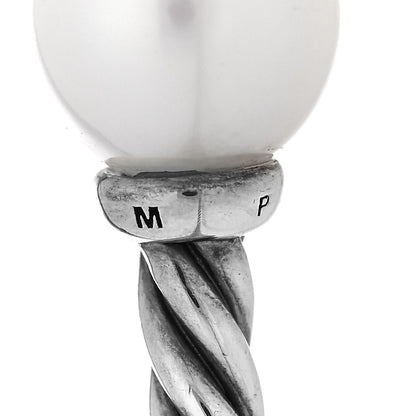 David Yurman Sterling Silver Diamond Pearl 9mm Solari Bracelet 5 of 5