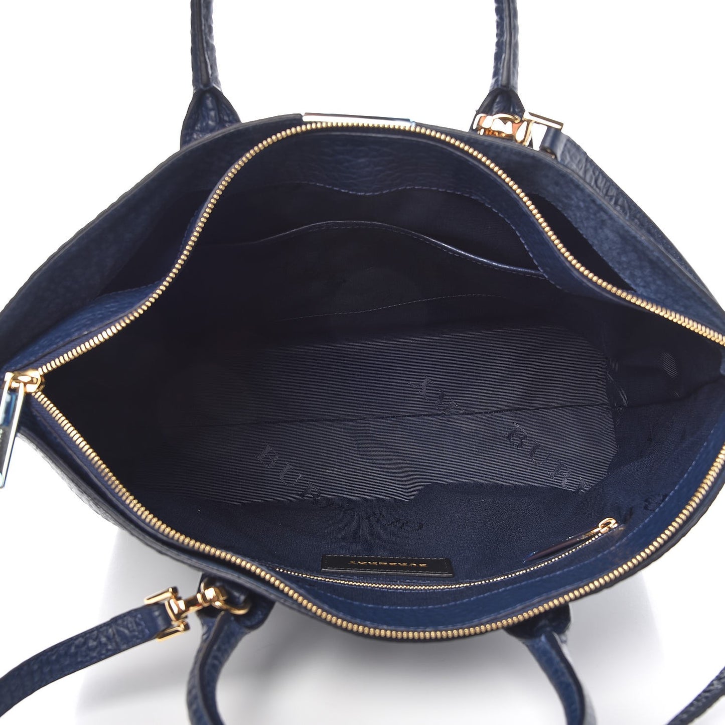 Heritage Grain Check Embossed Medium Dewsbury Tote Blue Carbon