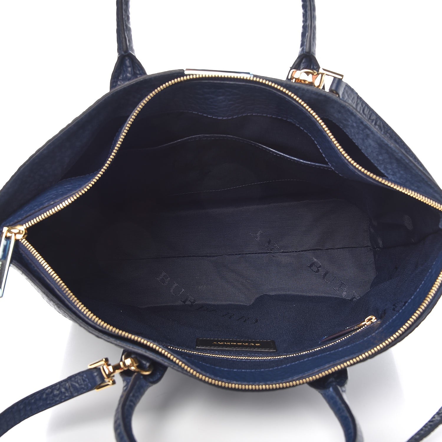 Burberry Heritage Grain Check Embossed Medium Dewsbury Tote Blue Carbon 6 of 9
