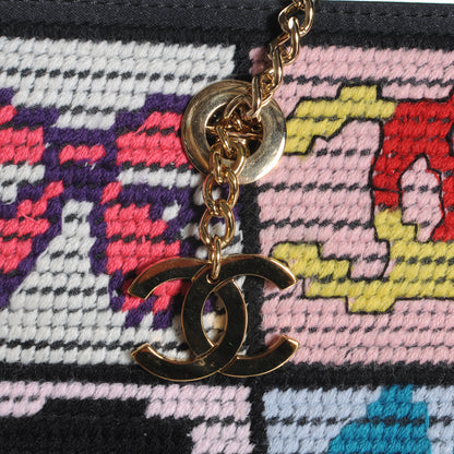 Chanel Needlepoint Precious Symbols Shoulder Bag Black 6 of 10