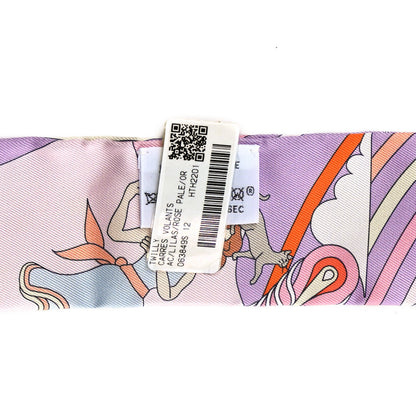 Hermes Silk Carres Volants Twilly Lilas Rose Pale Or 3 of 4