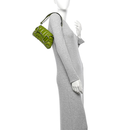 Gucci Nappa Vertical Matelasse Small Maxi Horsebit Chain Shoulder Bag Green 2 of 10