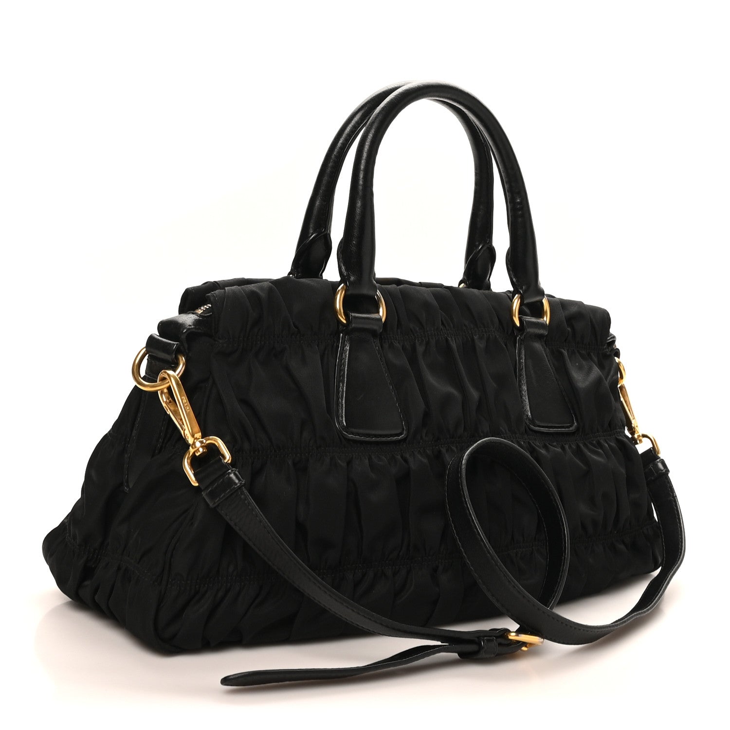 Prada Tessuto Nylon Gaufre Tote Black 3 of 9