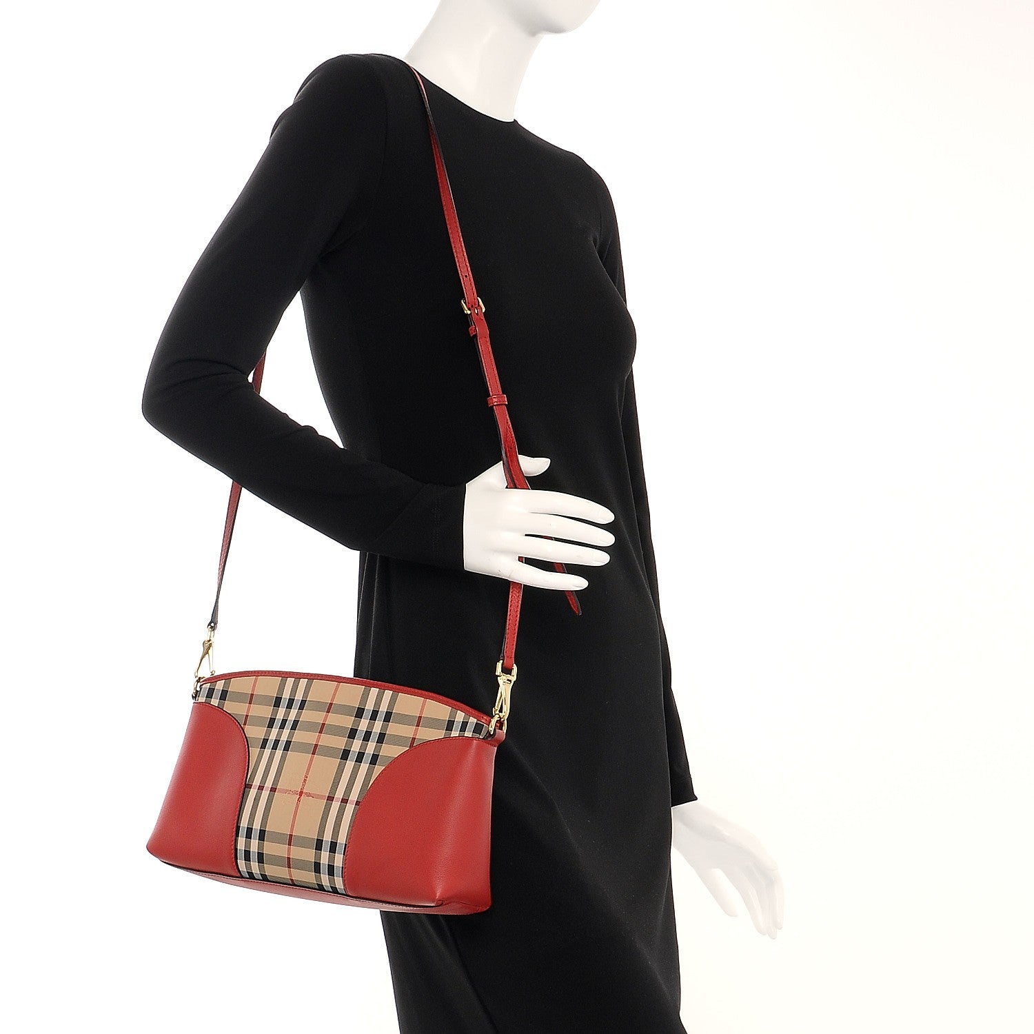 Burberry Horseferry Check Small Chichester Crossbody Clutch Bag Parade Red 2 of 6