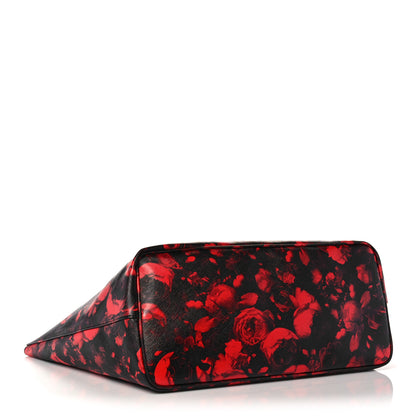 Givenchy Textured Coated Canvas Floral Print Large Antigona Tote Black Red 4 of 8