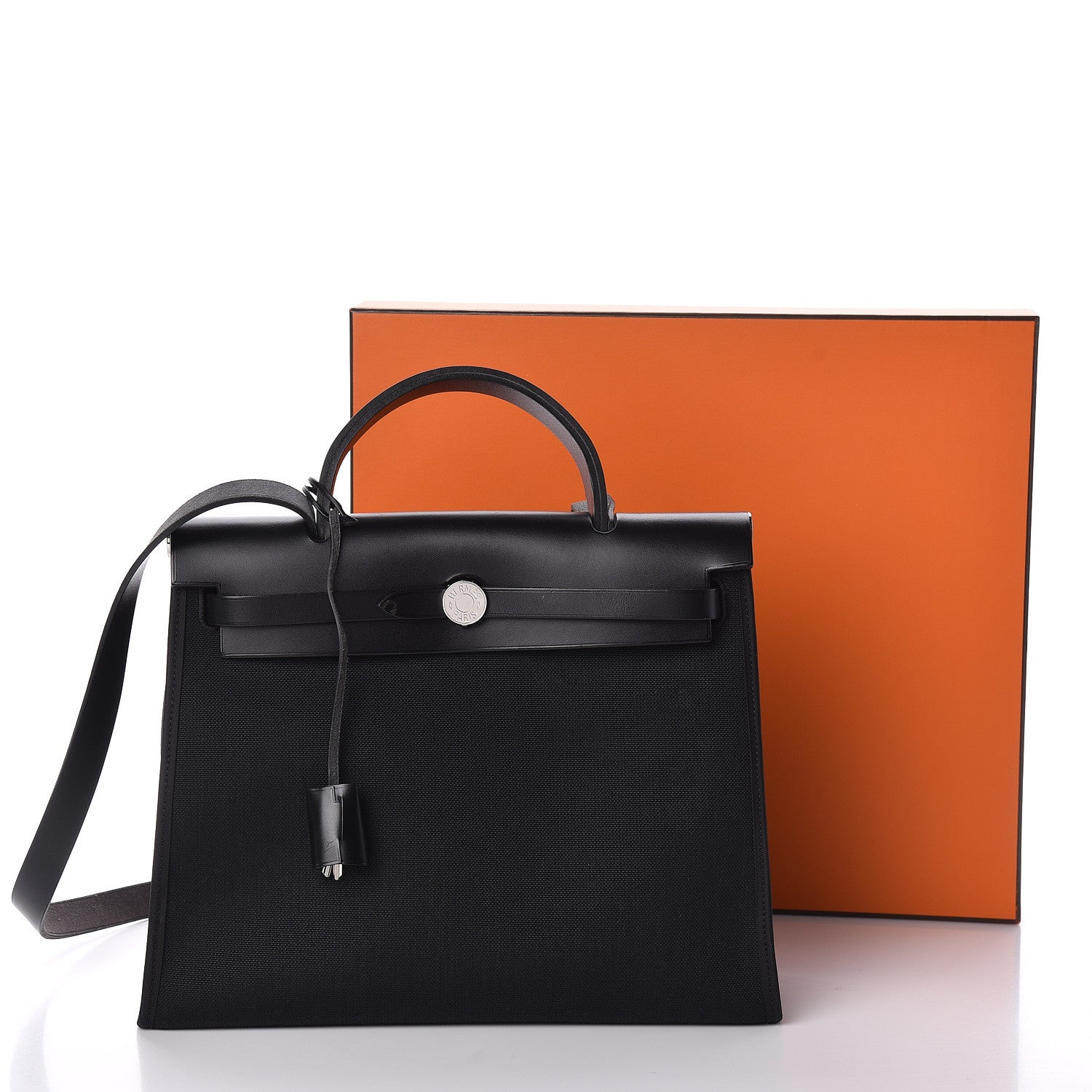 Hermes Military Toile Vache Hunter Herbag Zip PM 31 Black 10 of 10
