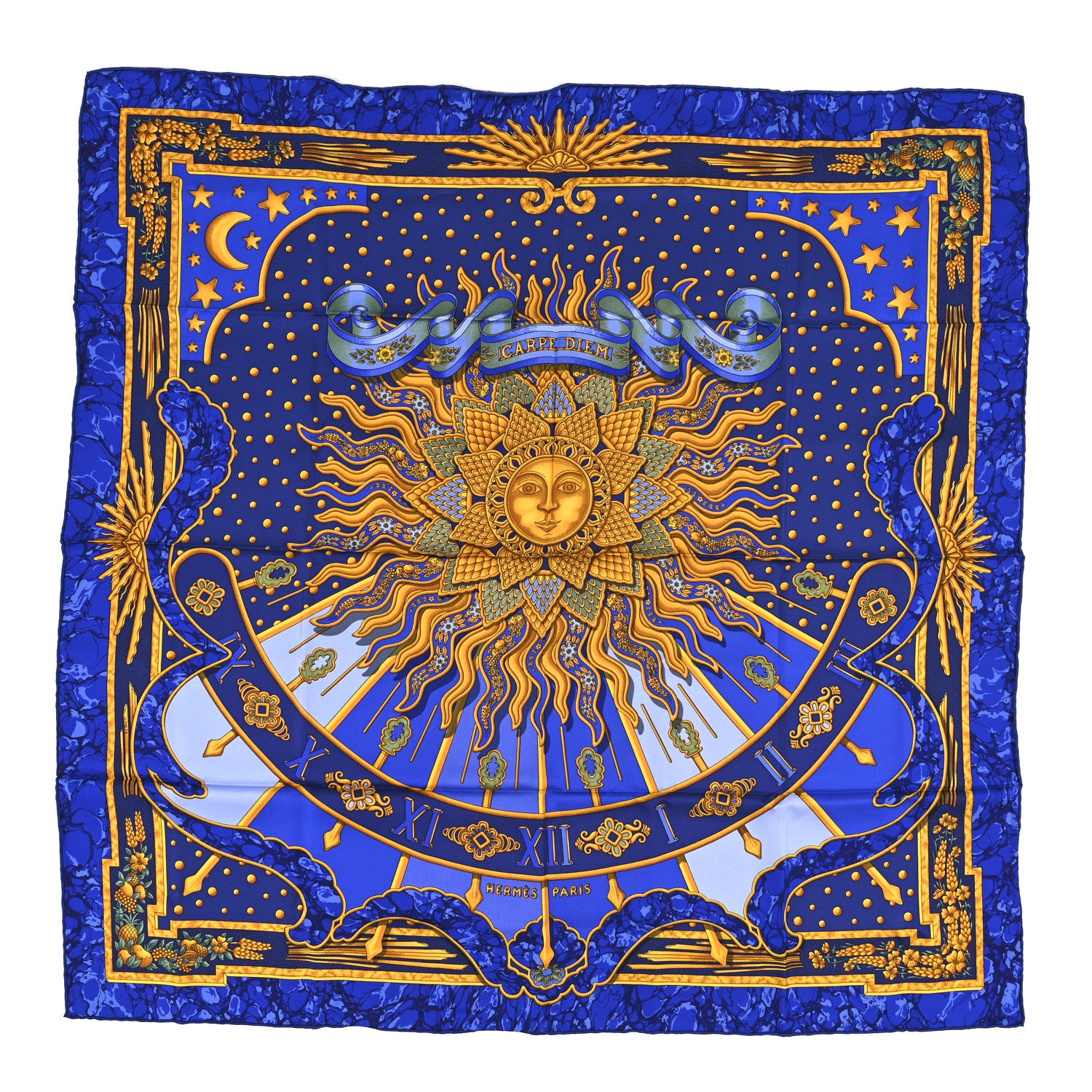 Hermes Silk Carpe Diem Scarf 90 1802232 – FASHIONPHILE