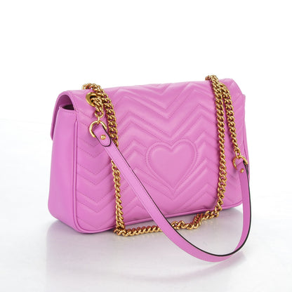 Gucci Calfskin Matelasse Medium GG Marmont Shoulder Bag Candy Mousse 3 of 7
