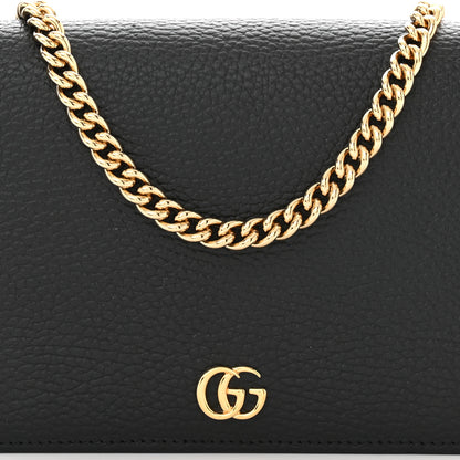 Gucci Calfskin Mini GG Marmont Chain Wallet Black 7 of 9