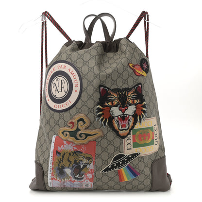 Gucci Soft GG Supreme Monogram Courrier Drawstring Backpack 1 of 10
