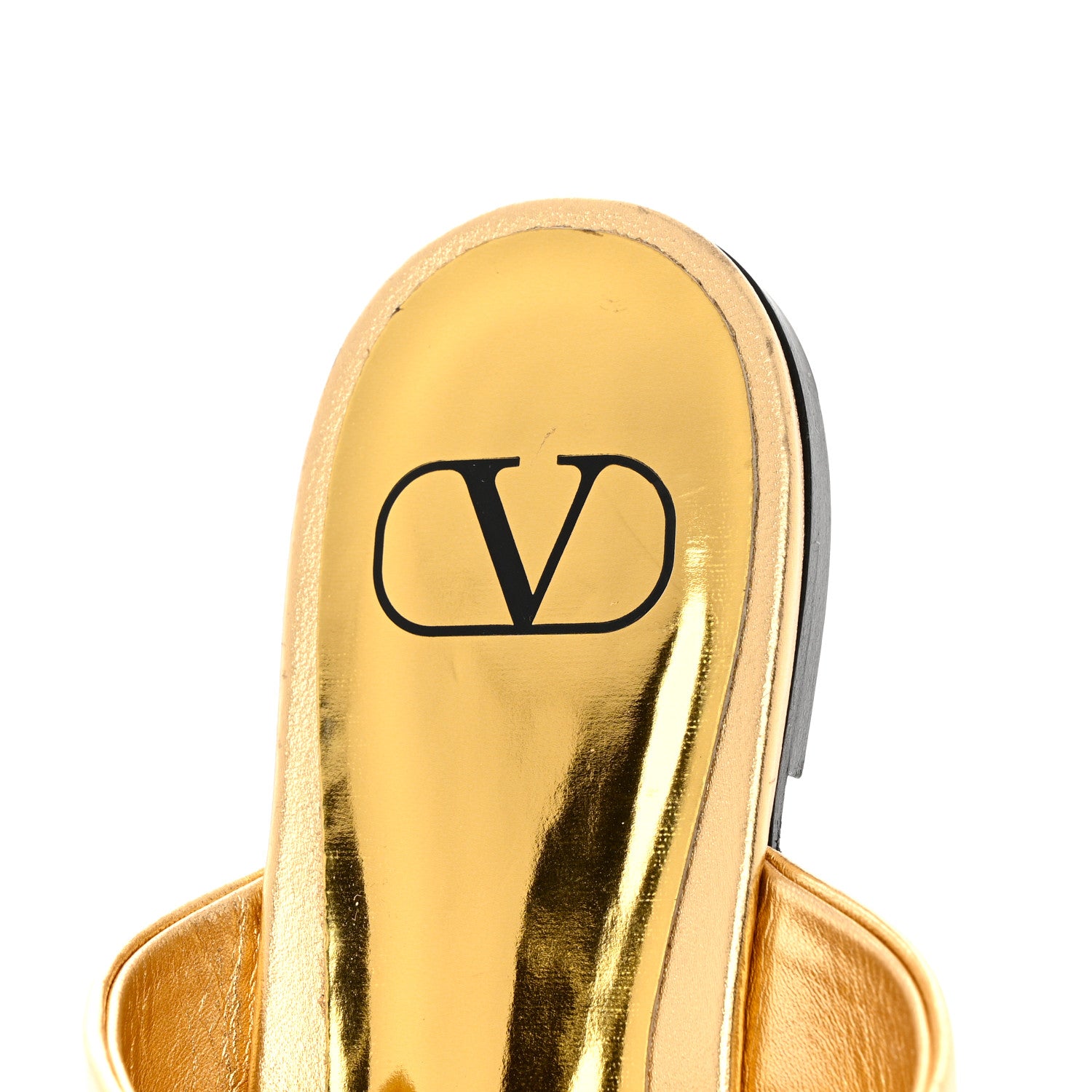 Valentino Garavani Metallic Nappa One Stud Flat Thong Sandals 40 Antique Brass 7 of 10