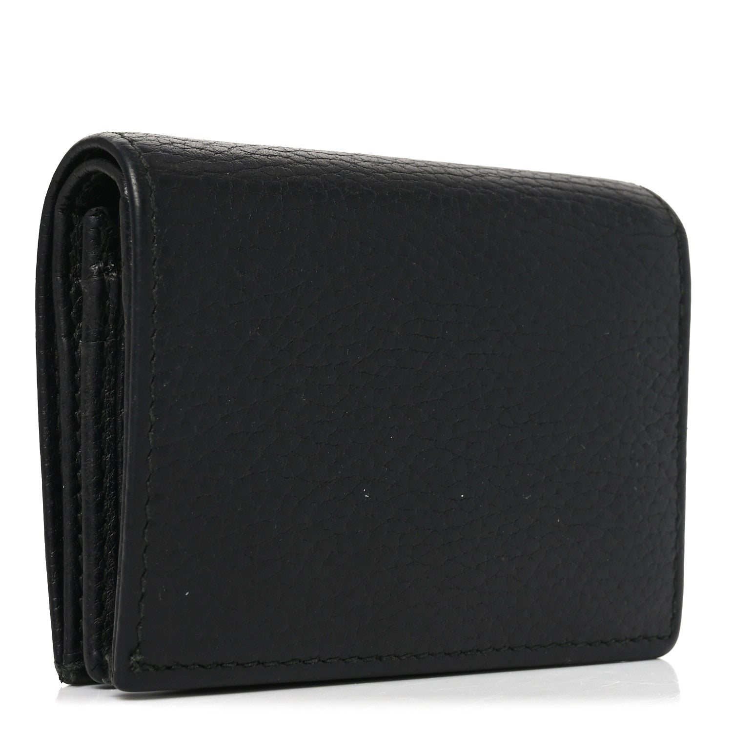 Gucci Pebbled Calfskin Butterfly Card Case Black 3 of 9