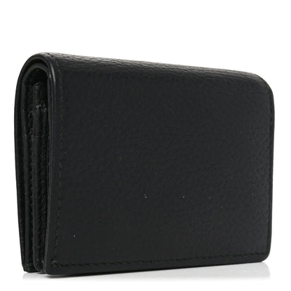 Gucci Pebbled Calfskin Butterfly Card Case Black 3 of 9