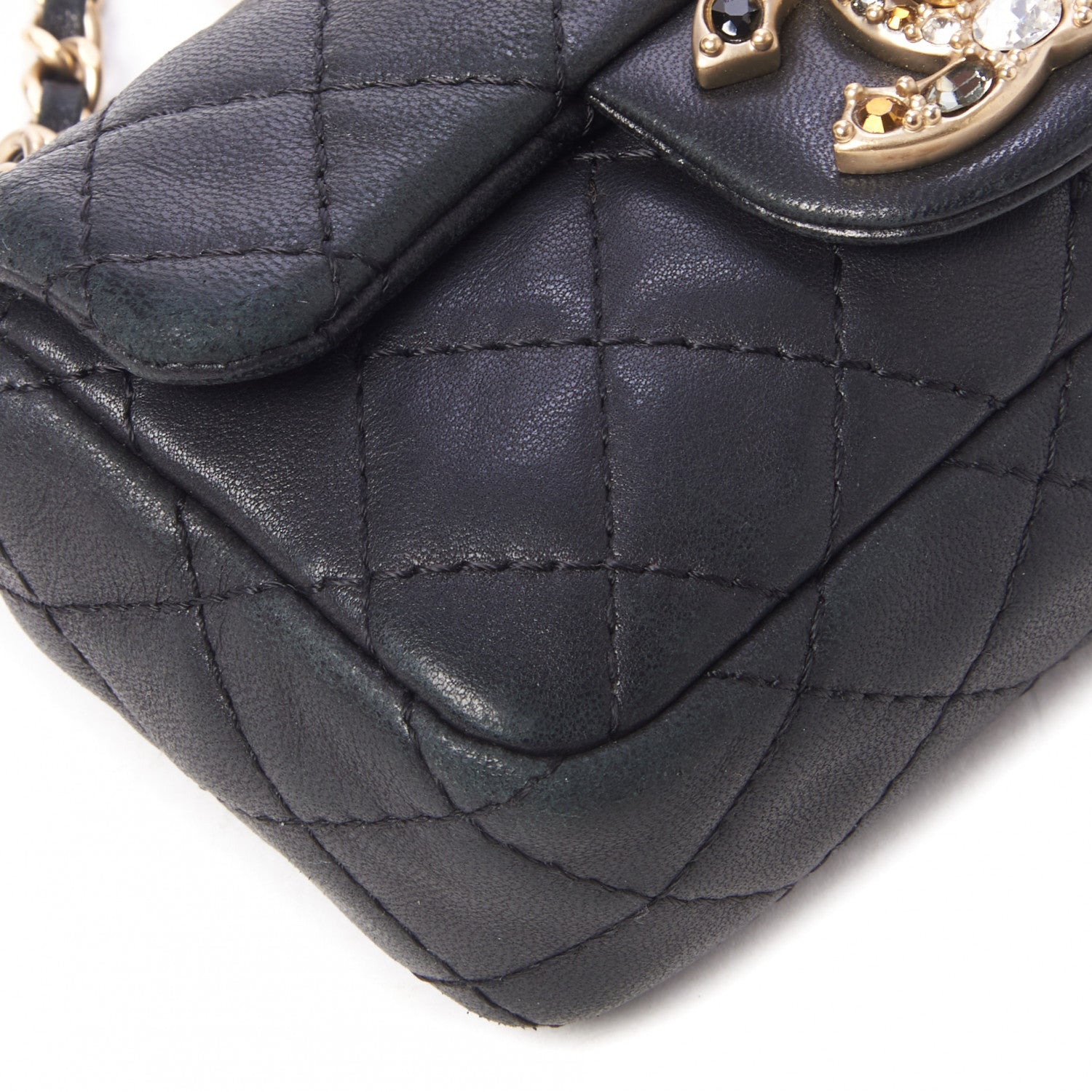 Chanel Lambskin Quilted Precious Jewel Extra Mini Flap Black 5 of 9