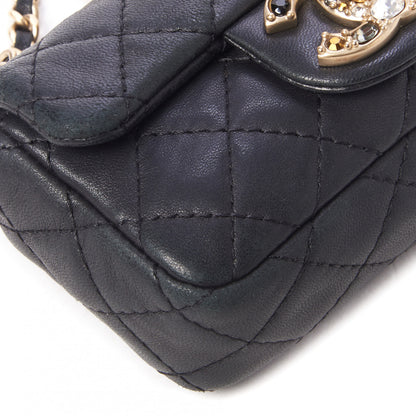 Chanel Lambskin Quilted Precious Jewel Extra Mini Flap Black 5 of 9