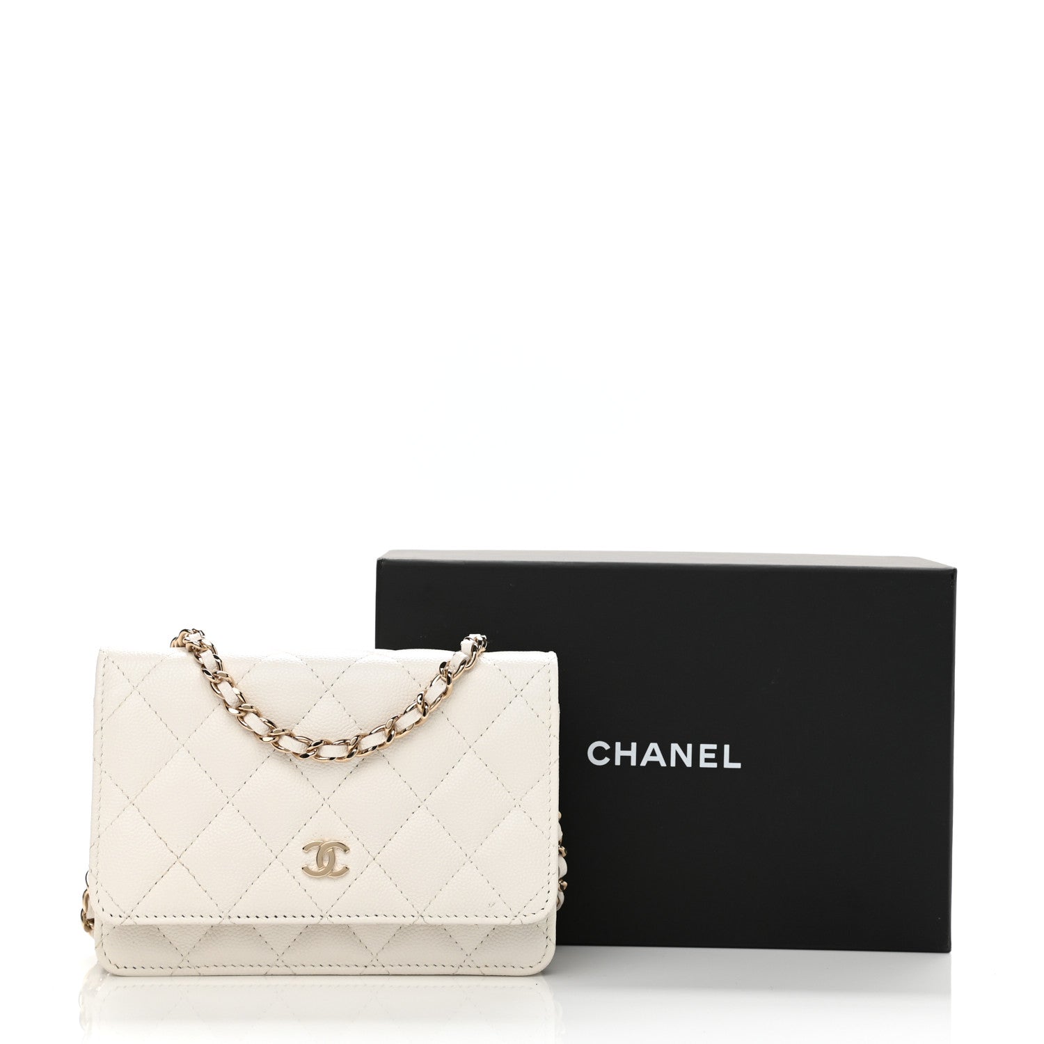 Chanel Caviar Quilted Mini Wallet On Chain WOC White 11 of 14