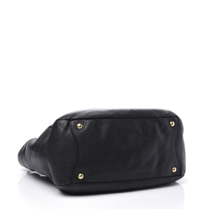 Prada Vitello Daino Side Pocket Hobo Black 3 of 16