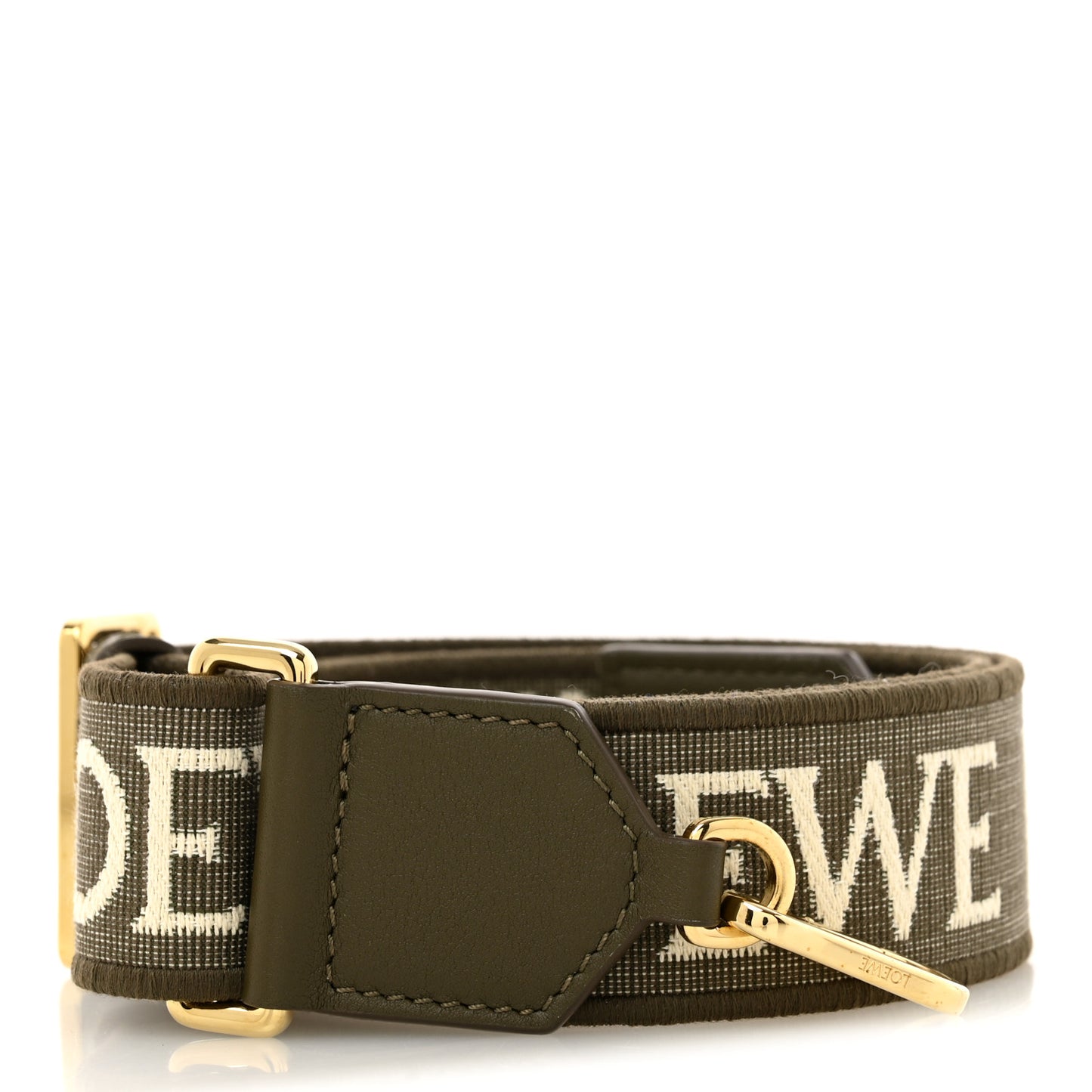Calfskin Jacquard Anagram Strap Dark Khaki