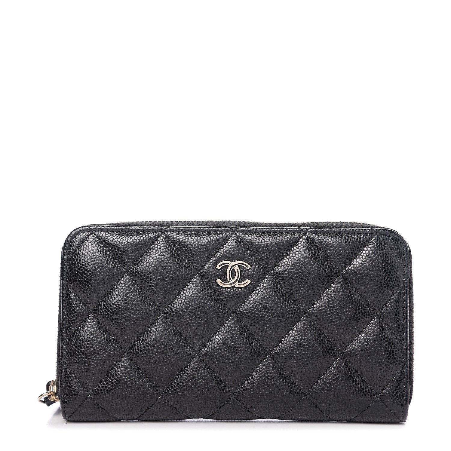Chanel Caviar Quilted Small Zip Around Wallet Black 1 of 7
