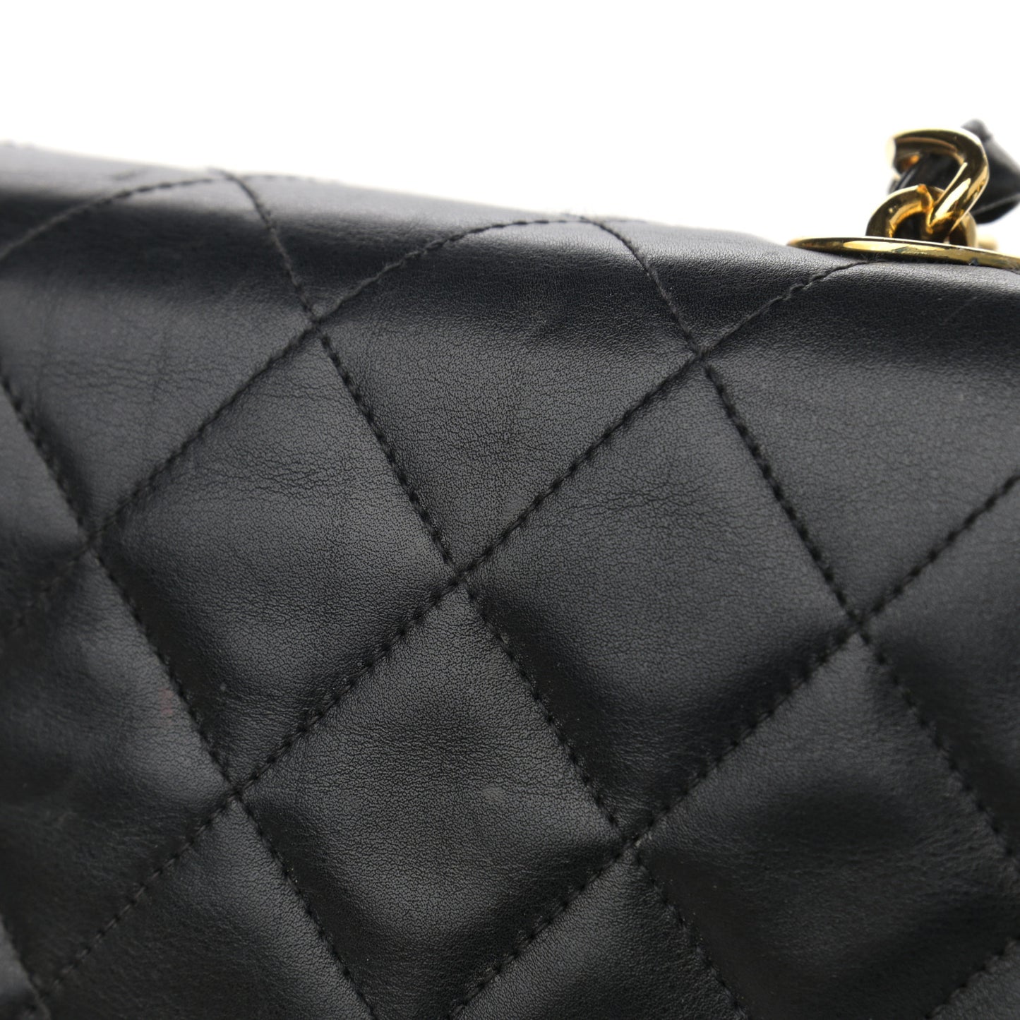 Lambskin Quilted XL Jumbo Single Flap Black