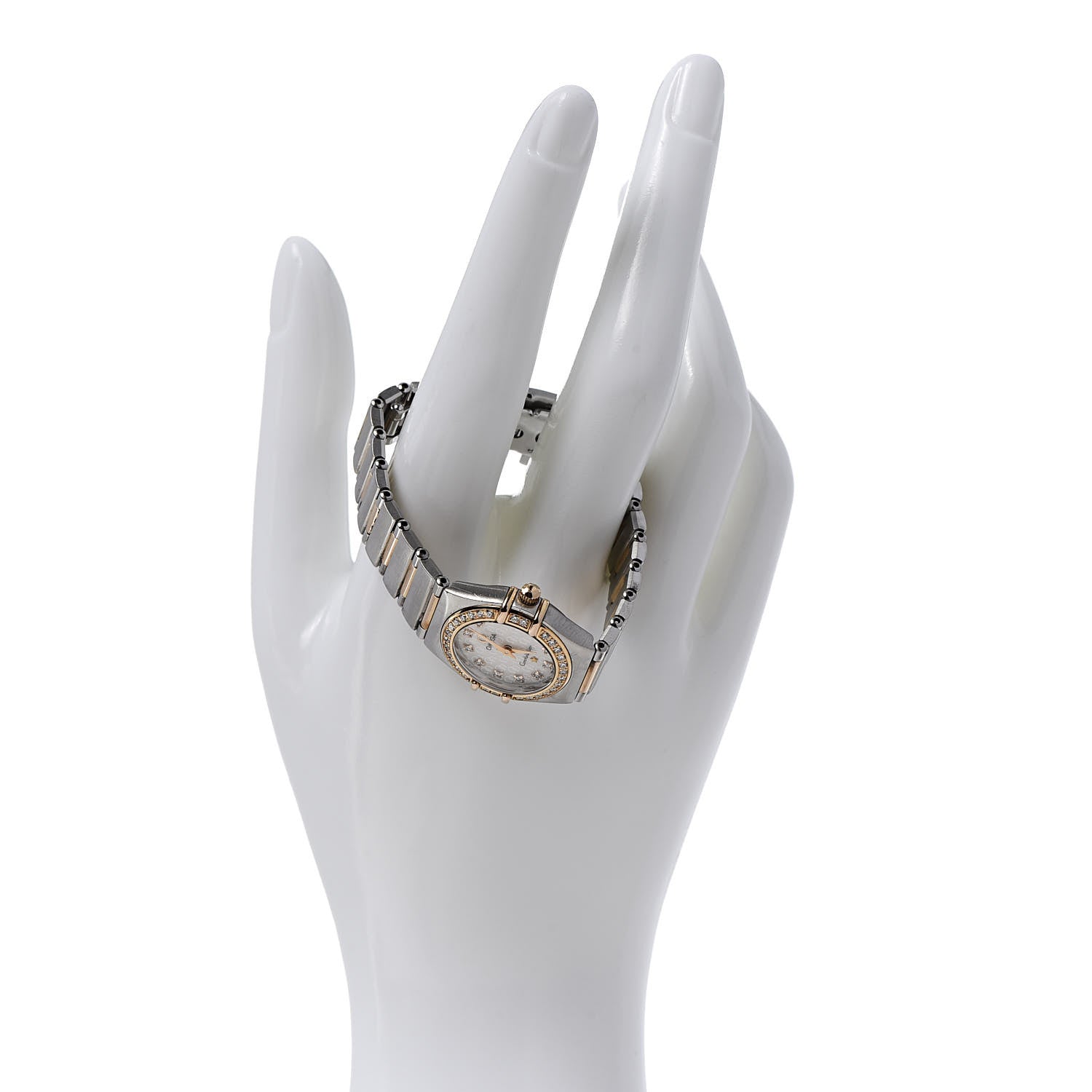 Omega Stainless Steel 18K Red Gold Diamond Bezel Mother of Pearl 23mm Constellation Quartz Watch 895.1203 2 of 6