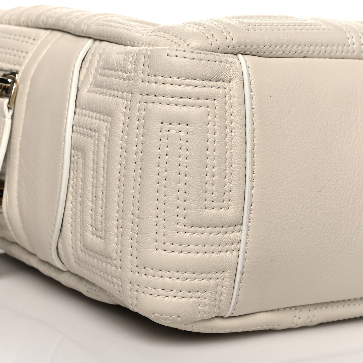 Calfskin Icon Quilted Shoulder Bag White