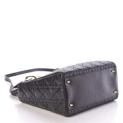 Christian Dior Lambskin Cannage Medium Lady Dior Black 4 of 10